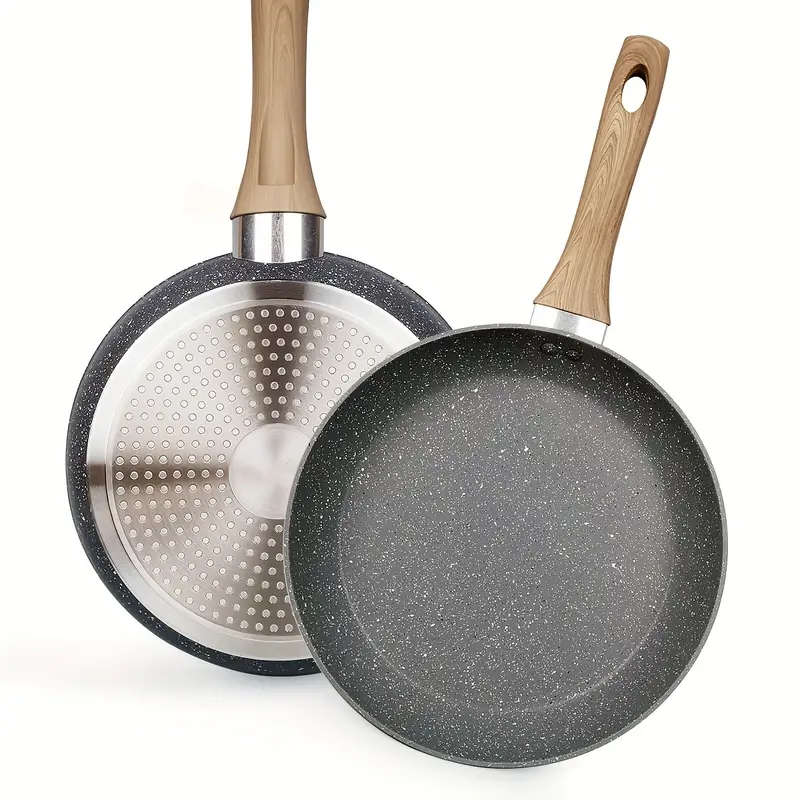 3pcs Non-Stick Pan Set Aluminum 17.78 cm - 24.13 cm - 27.94 cm Grey Foa And Pfas-Free for Kitchen Co