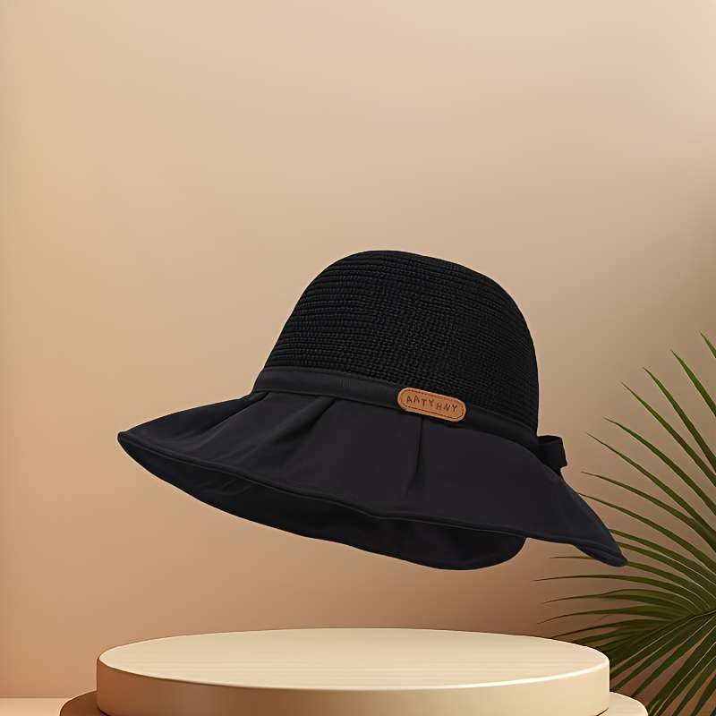 1pc Women'S Elegant Summer Bucket Hat with Bowknot Wide Brim Sun Hat for Beach Outdoor Travel