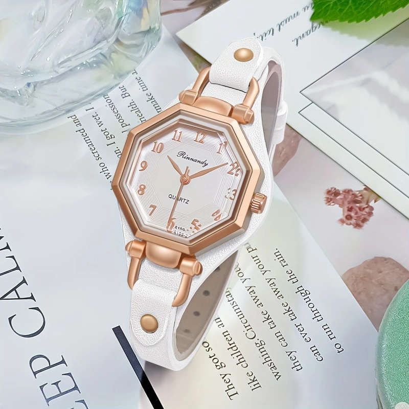 1pc Rimondy Casual Quartz Wrist Watch for Women Fashionable Analog-Digital Display Alloy Case and