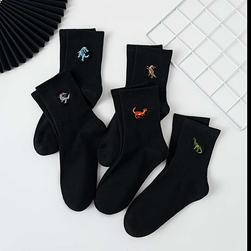 5 Pairs Of Black One Size High Elastic Socks