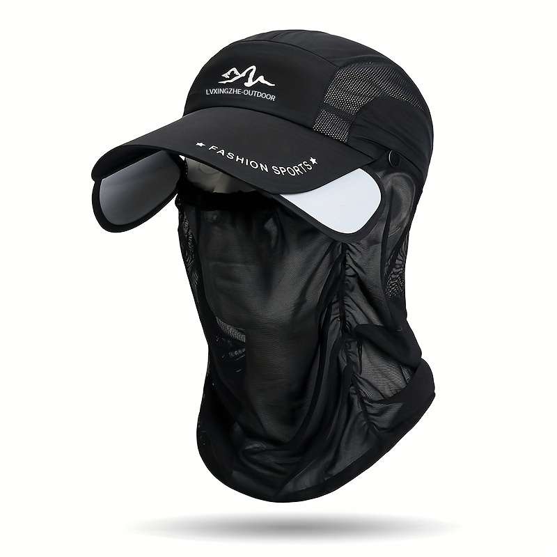 1pc Solid Color Breathable Baseball Hat With Thin Breathable Veil Lightweight Adjustable Sunscreen