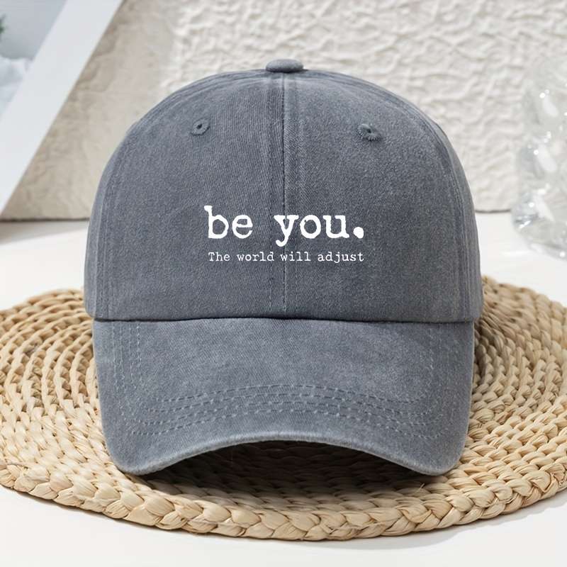 1pc Women'S Baseball Cap Vintage Soft Top Breathable Adjustable Fitted Polyester with Be You W