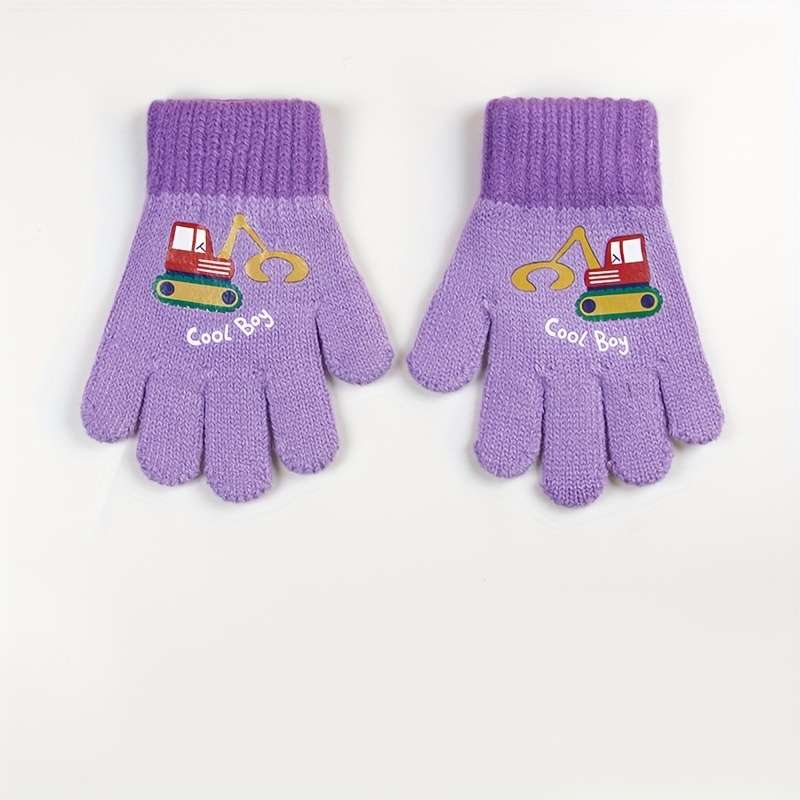 1 Pair Orange Thick Style Size 1 To 5 Years Old Warm Gloves