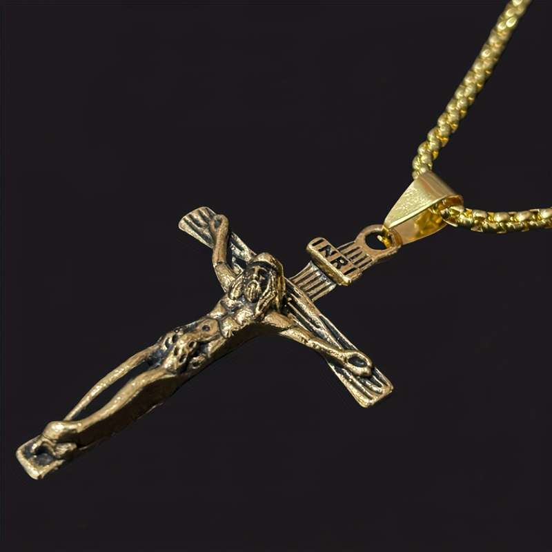 1 Piece Antique Golden Jesus Theme Pendant