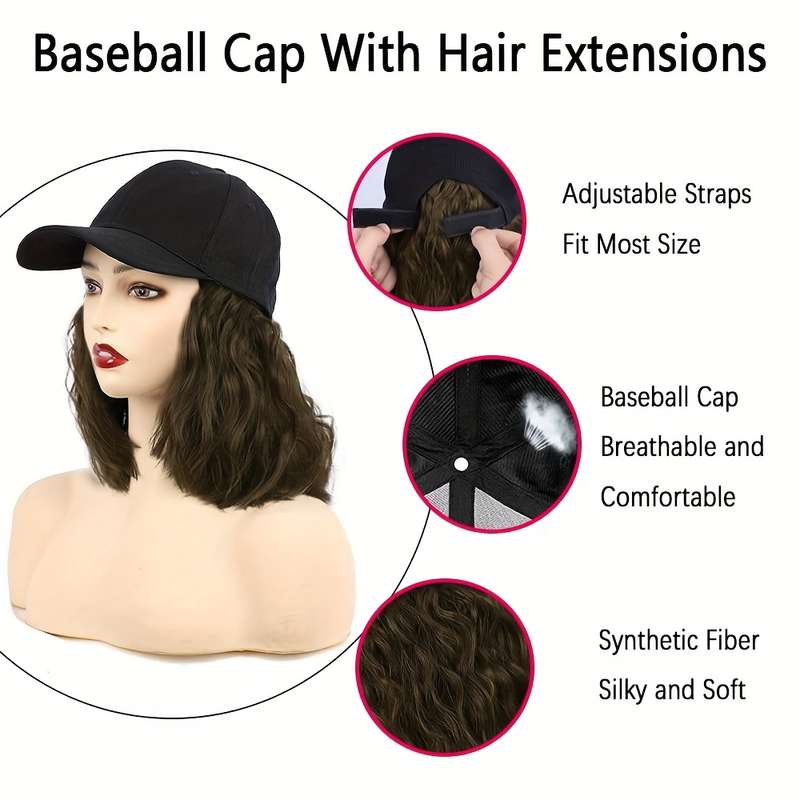 1Pc Black 30.48cm Fashion Design Wig