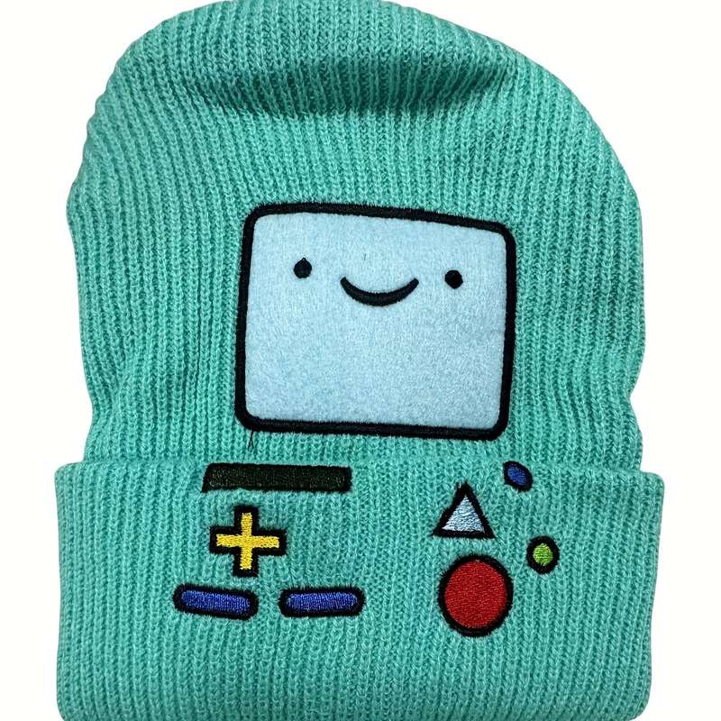 1pc Cartoon Gaming Console Knit Beanie Polyester Stripe Crafted Inelastic Packable Hand Washabl