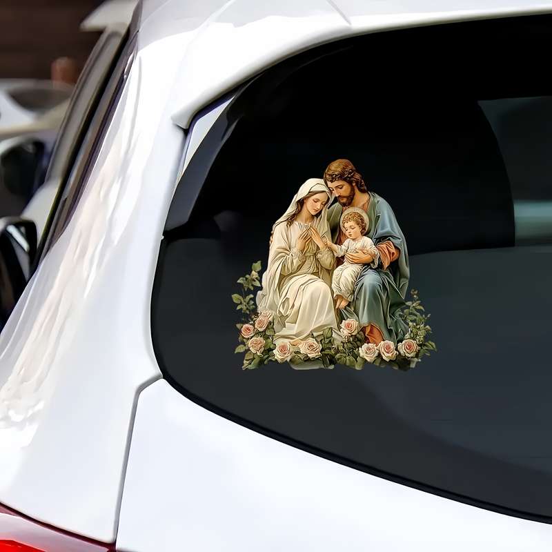 1pc   13.97cmx13.97cm Jesus Christian Themed Stickers