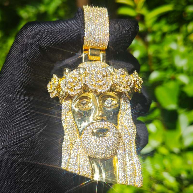1 Piece Golden Add 60.96cm Rope Chain Jesus Theme Pendant