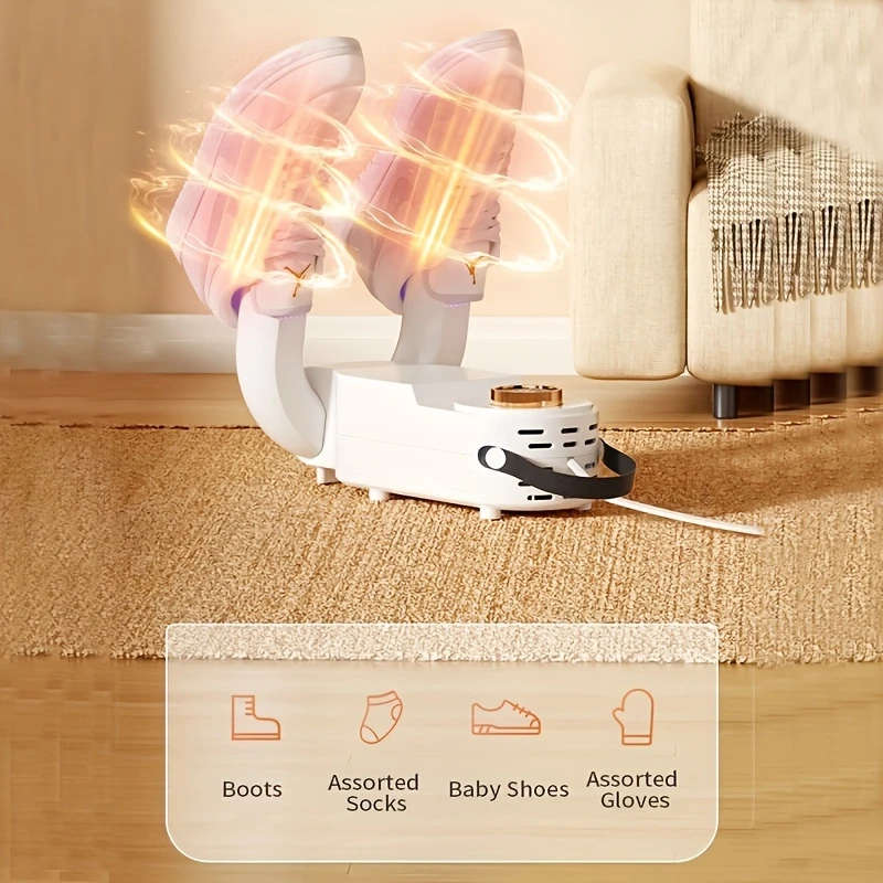 1pc Portable Shoe Dryer Quick-Dry Deodorize Quiet Operation with Smart Timer Foldable Design for Wor