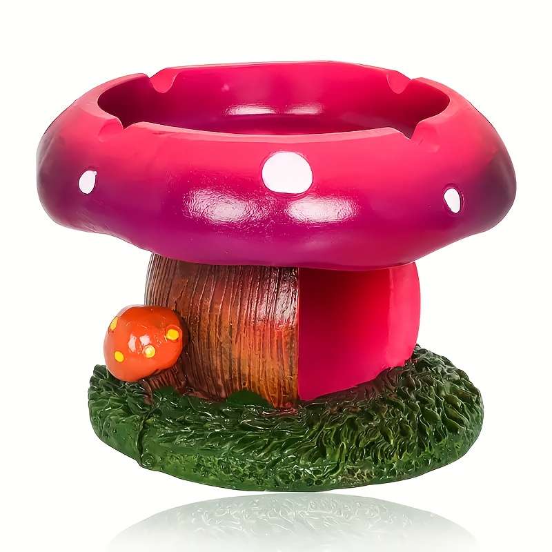 1pc Exquisite Mushroom Resin Ashtray Mushroom Cartoon Ashtray Mushroom Creative Fashion Asht