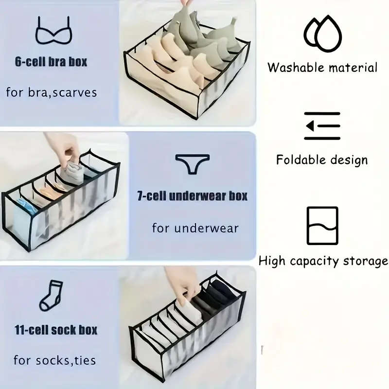 Set of Three Non-Woven Fabric Storage Boxes