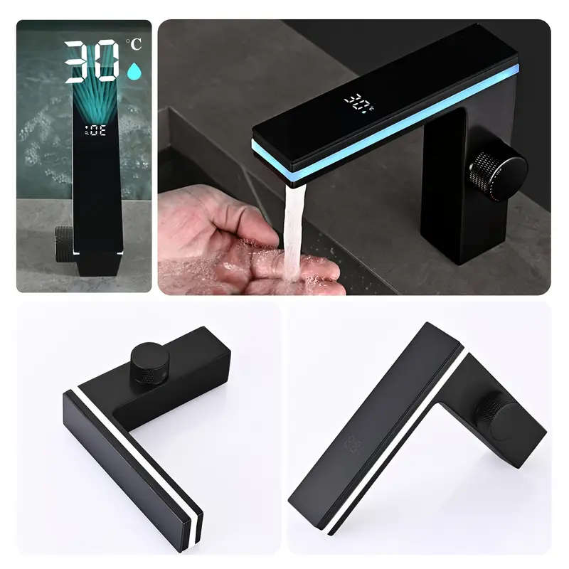 Modern Black Single Hole Bathroom Sink Faucet