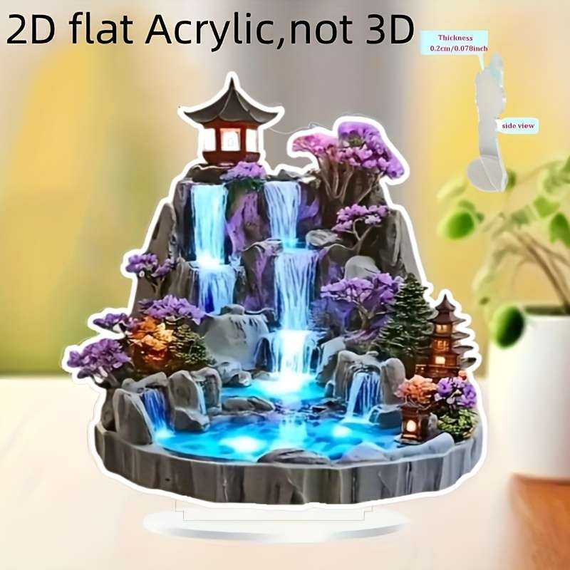 1pc 2D Flat  A  Design Featuring a Bohemian Acrylic Japanese Garden Tabletop Decoration Co