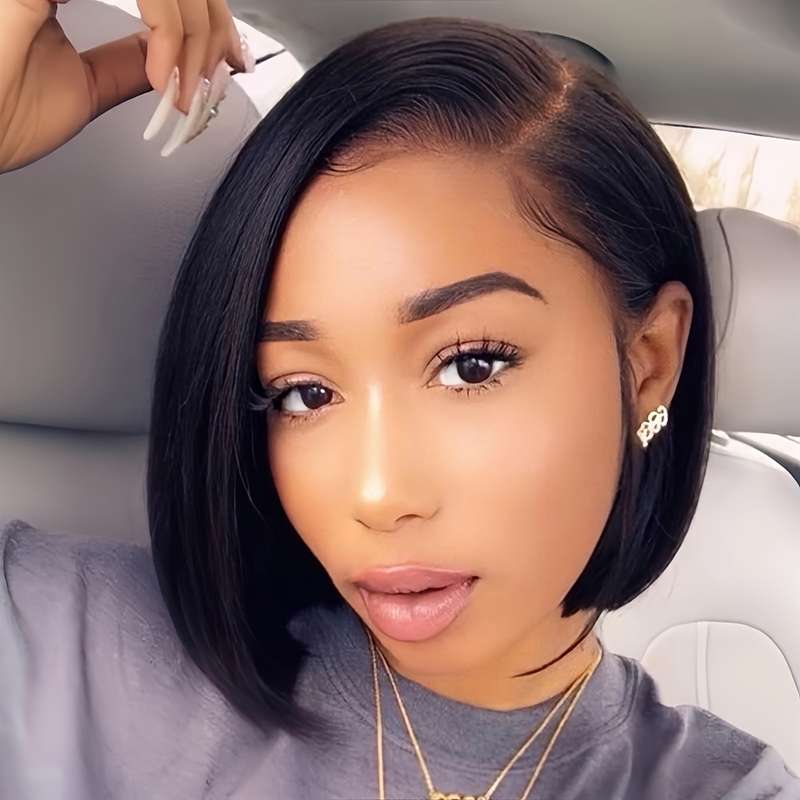 1Pc Black 35.56cm Fashion Design Wig