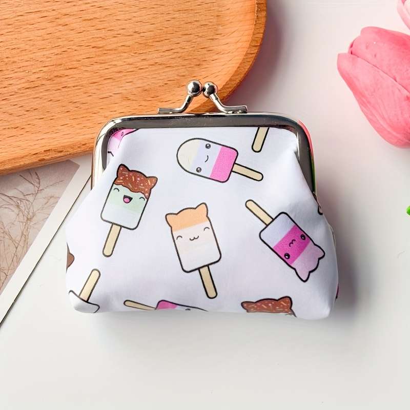 1pc Cute Cartoon Coin Purse Wallet Stylish Mini Storage Pouch for Lipstick Keys Cards Coins