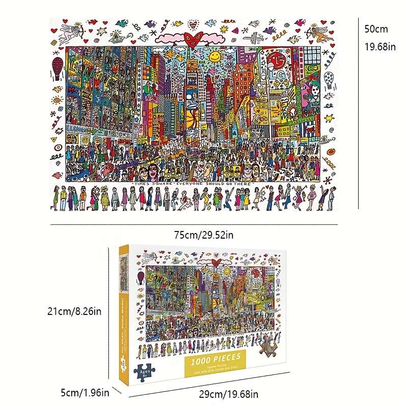 1000pcs Times Square Jigsaw Puzzle for Adults Vibrant Cityscape Design Ideal Holid