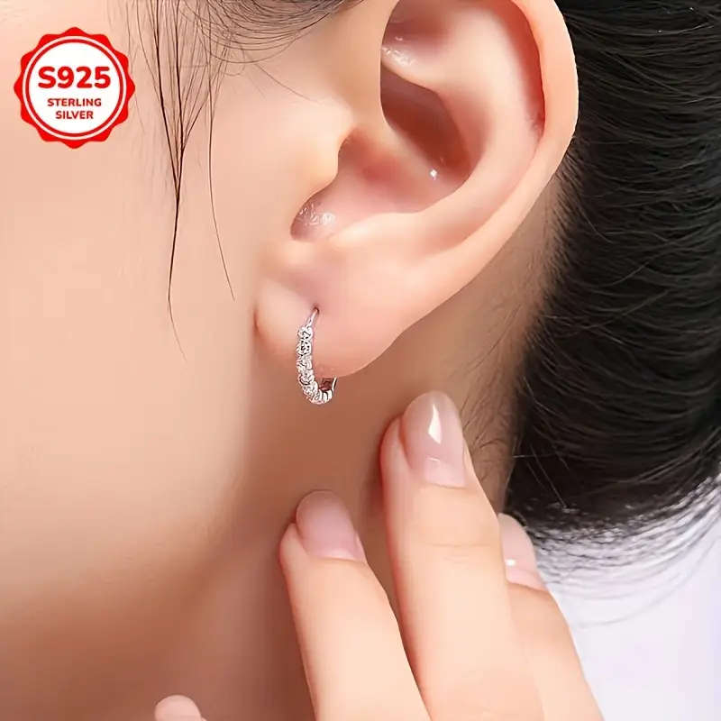925 Delicate Hoop Earrings with Zirconia