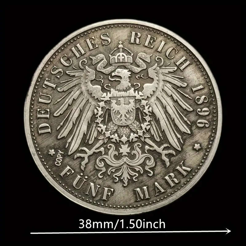 1896 J German Hamburg 5 Mark Silver Relica Coin