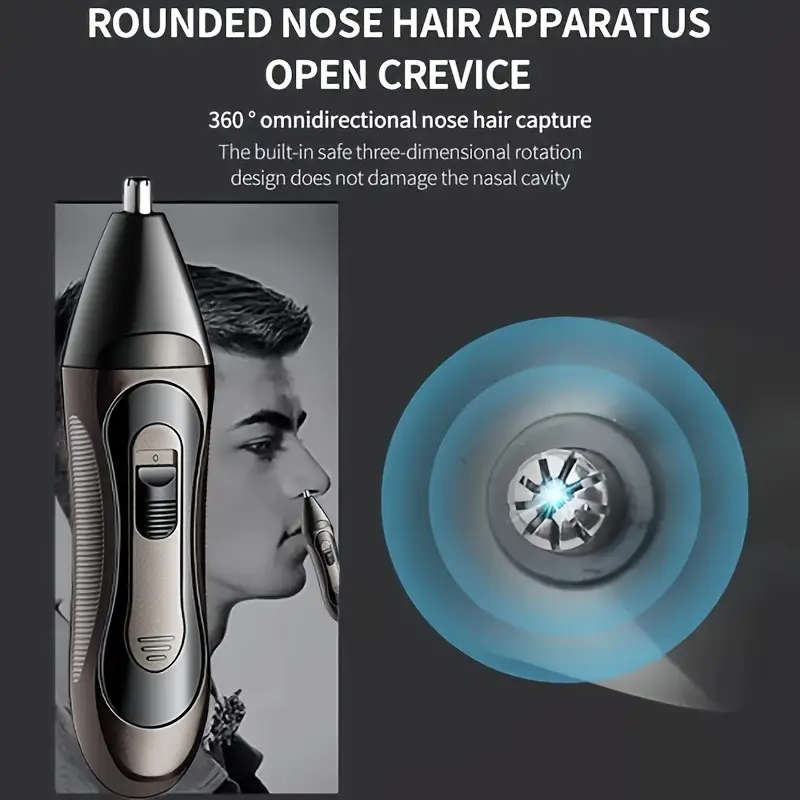 1pc Men'S Electric Shaver, Cordless Rotary Precision Trimmer with Hair Clipper, USB Rechargeable Com