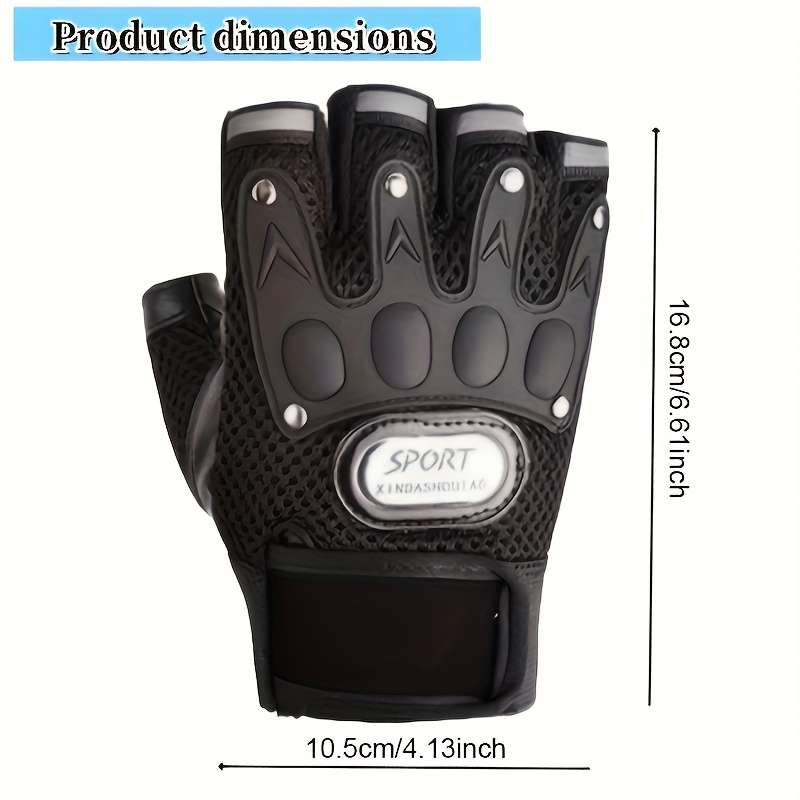 1 Pair Black Outdoor Sports Gloves
