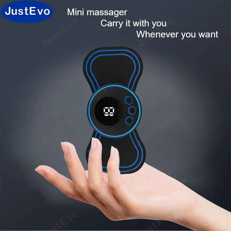1pc Portable Mini Massager Patch USB Rechargeable Hypoallergenic Full Body Muscle Relaxation with Di