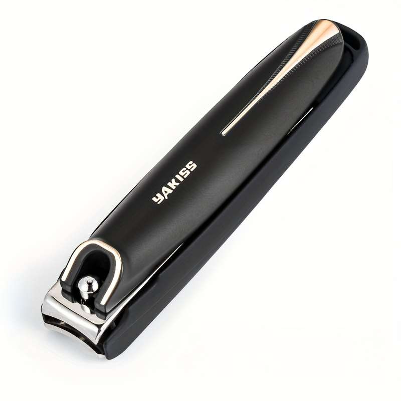 1pc Large Stainless Steel Nail Clippers Anti-Splash Portable Manicure Scissors with Concave Bl