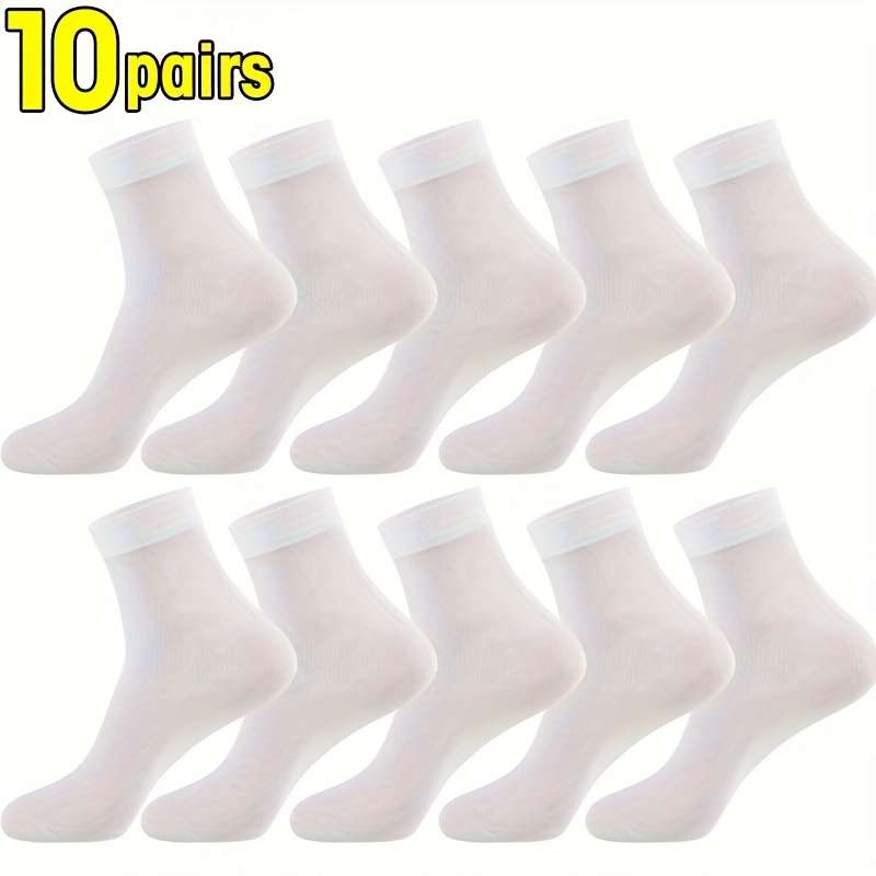 10 Pairs Gray One Size High Elastic Socks