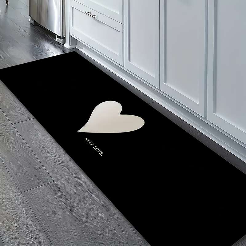 1Pc White Heart 40x120cm 15.7x47.2inch Floor Mat