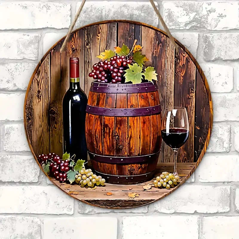 1pc Wall Art Sign 20.32 cm Round Wooden Sign Plaque Send Lanyard Outdoor And Interior Decoration Cla