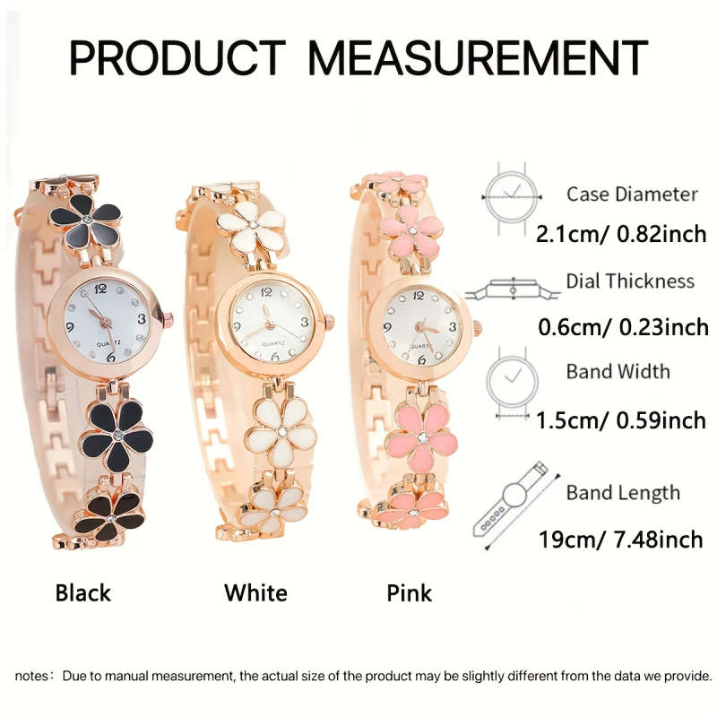 1pc Elegant Women's Quartz Watch with Rhinestone Accents Cute Plum Blossom Design Zinc Alloy Band