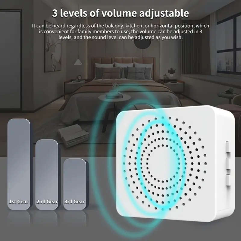 1pc Wireless Smart Doorbell 38 Chime Switching Outdoor Electronic Long Distance Remote Control Jingl
