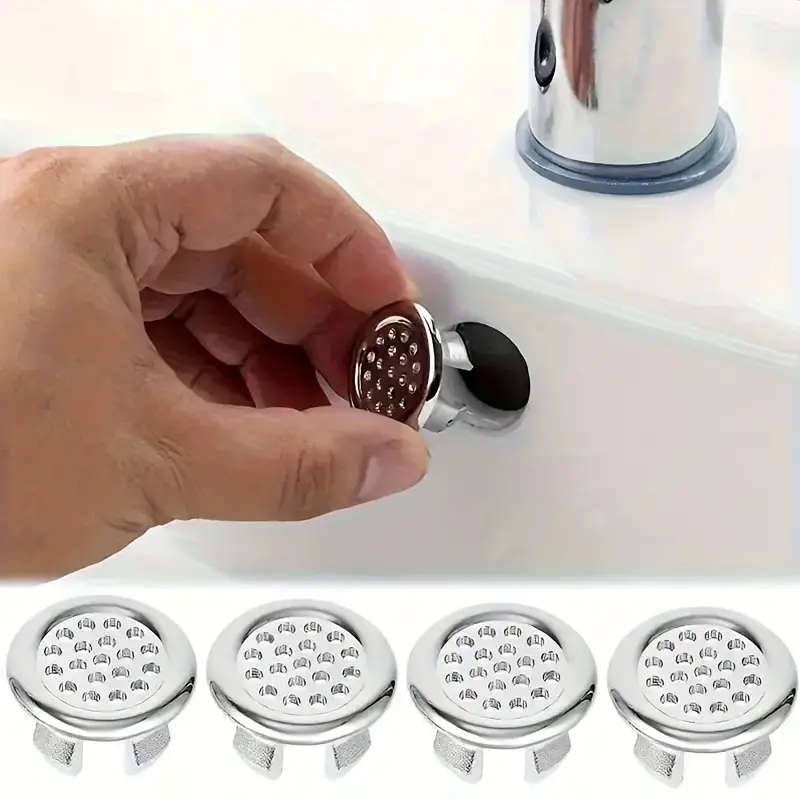 4pcs Sleek Chrome Plastic Overflow Rings for Kitchen Bathroom Sinks Durable Easy Install Replacement