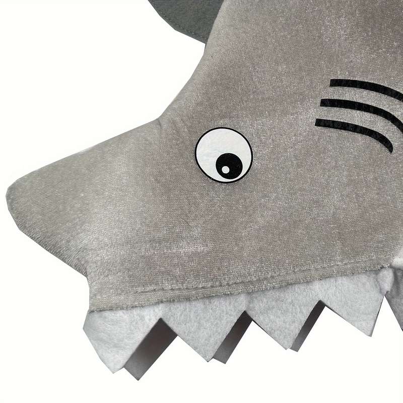 1pc Cozy Vibrant Plush Gray Shark Hat Cute Shark Hat Funny Party Animal Hat Fish Hat Nove