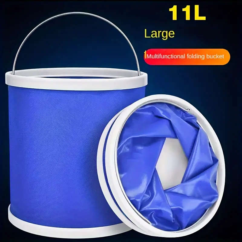 1pc Collapsible Camping Fishing Bucket 11L Foldable Durable Water Bucket For Car Washing Fishing Boa