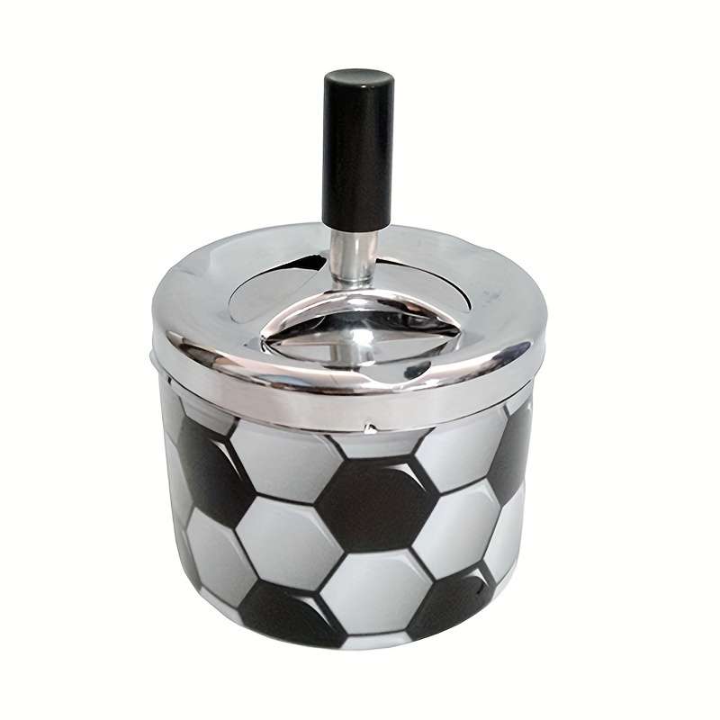 1pc Classic Iron Round Smokeless Ashtray with Lid Easy Clean No Electricity Needed Ideal fo