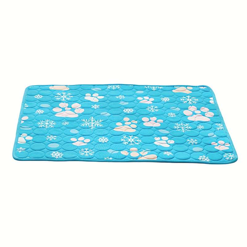 1piece Blue Snowflake Dog Paw Print Cooling Pad