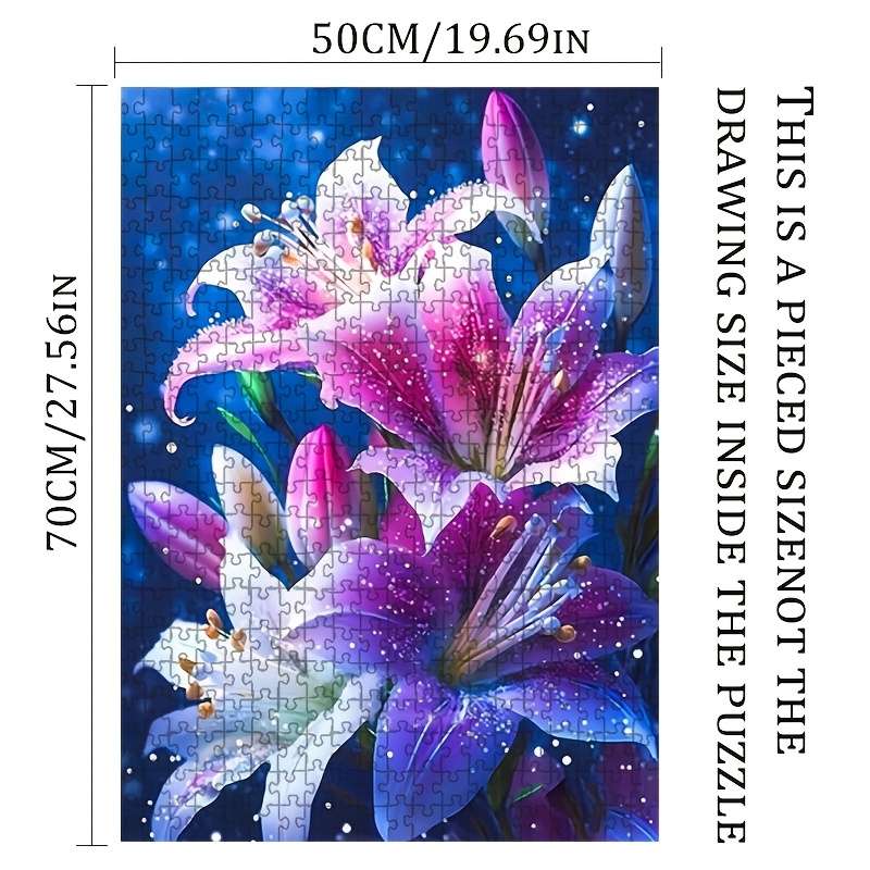 1000pcs Giant Flower Puzzle 50x70cm 19.7x27.6in Premium Thick Durable Paper DIY
