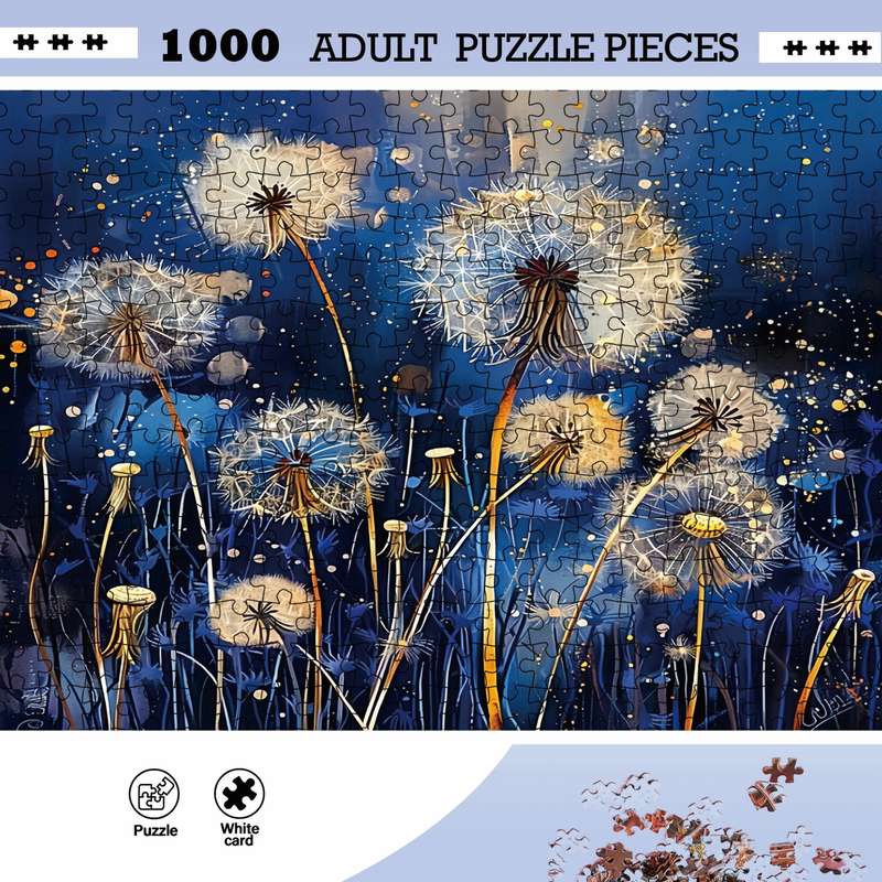 1000pcs Thick Durable Premium Dandelion DIY Jigsaw Puzzle Seamless for Adults F