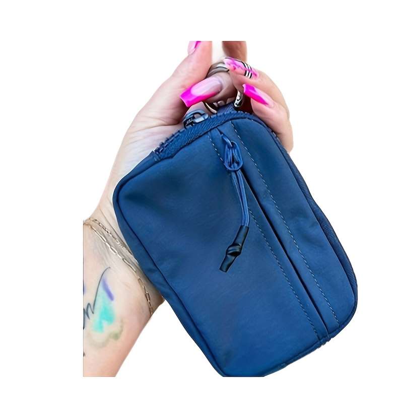 1pc Minimalist Everyday Women'S Wallet Made of Durable Nylon Multi-Functional Card Holder Keychai
