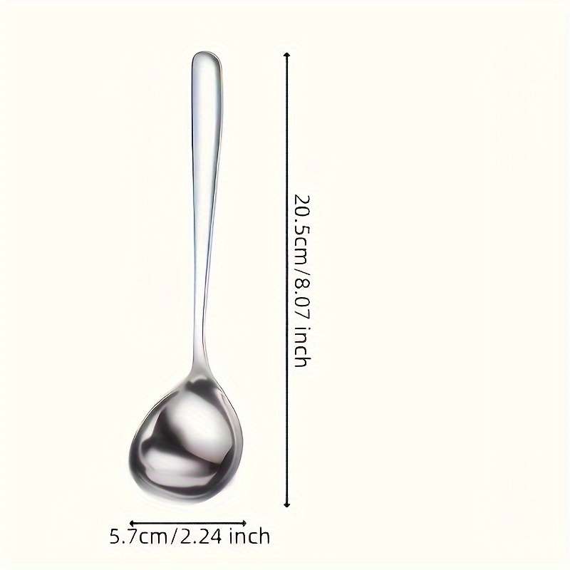2pcs Stainless Steel Serving Spoons with Long Handles Durable Porridge Soup Hot Pot Spoons P