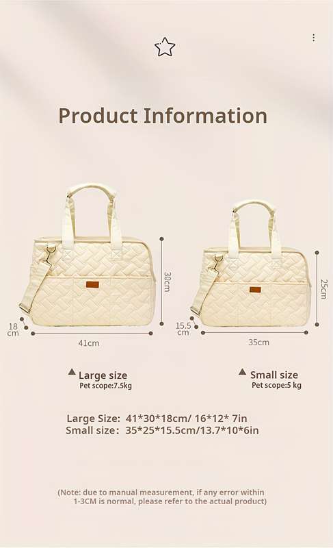 1pc greysize Small Pet Bag
