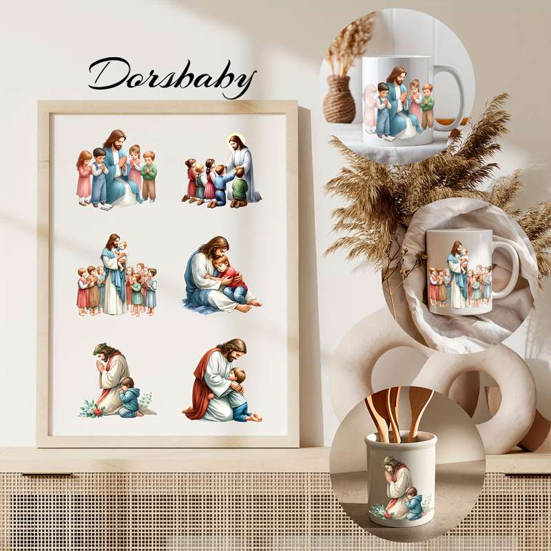 24PCS 1SET Jesus with Kids Jesus Christian Themed Stickers