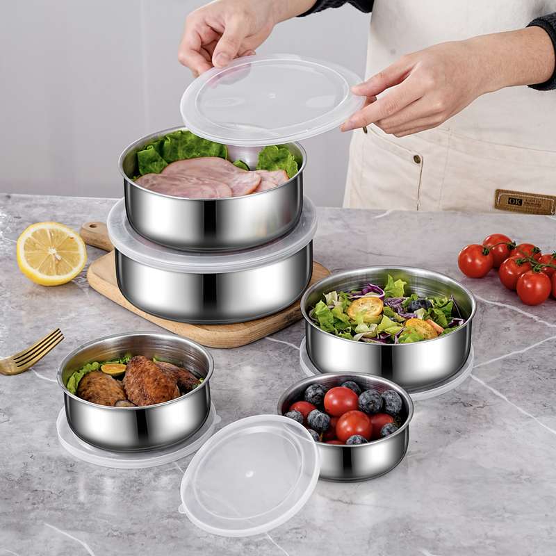 5pcs set of food storage containers with lids suitable for vegetables fruits kitchen supplie