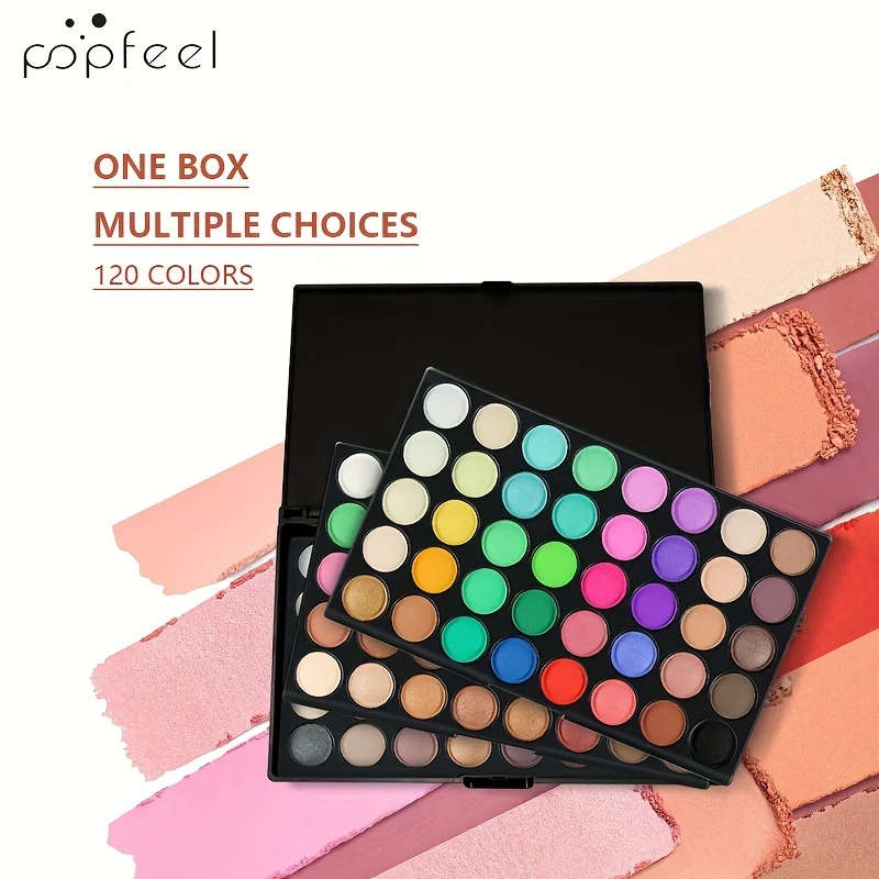 120-Color Eyeshadow Palette Matte Shimmer Finishes Black Tones for Halloween Christmas Makeup