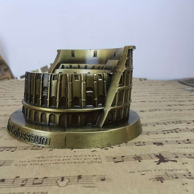 2D Flat 1pc metal Roman Colosseum model ashtray handicrafts home and office ornaments holida