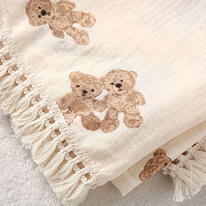 1ps Blanket Color Light Yellow Twin Bears