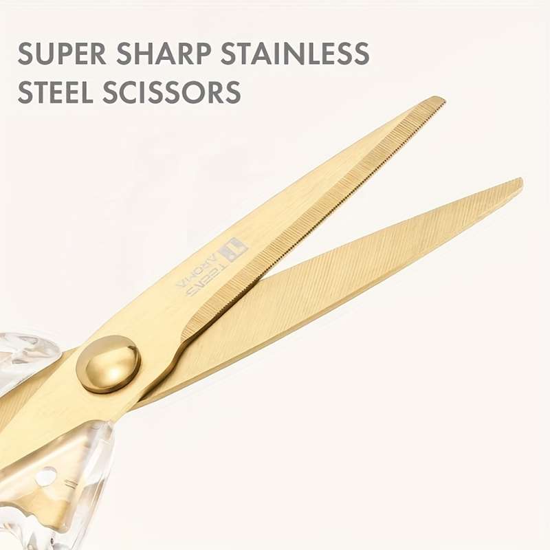 1pc Transparent Handle Kitchen Scissors Ergonomic Rust-Proof Sharp Meat Scissors Outdoor E