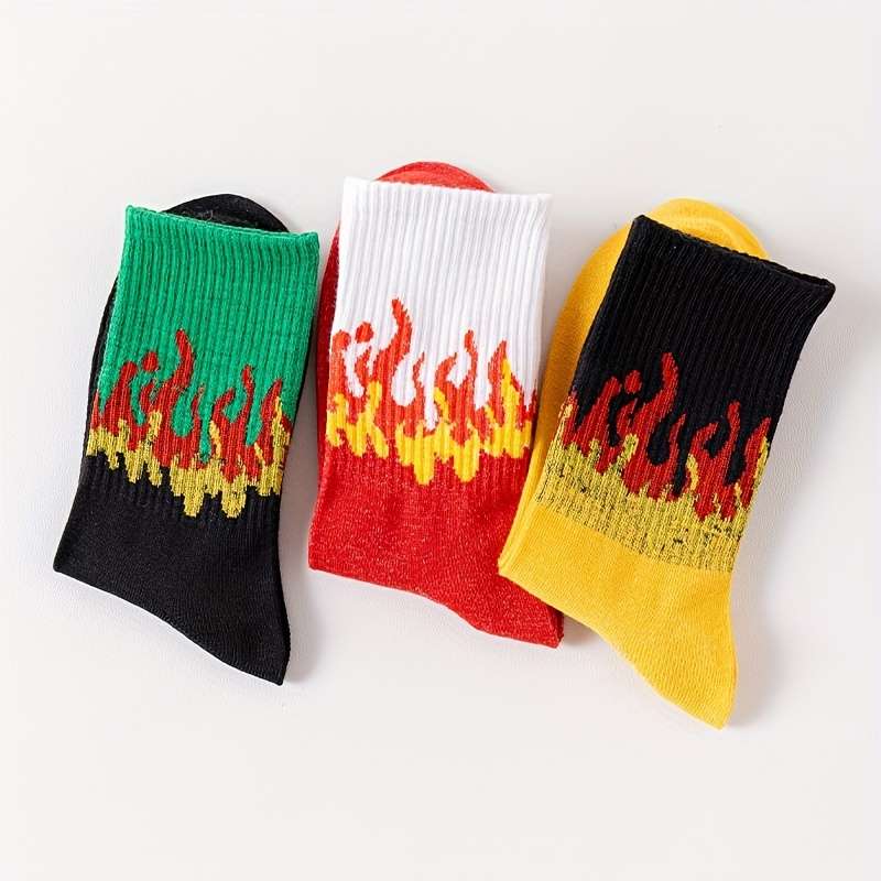 3 Pairs Of Mixed Colors One Size High Elastic Socks