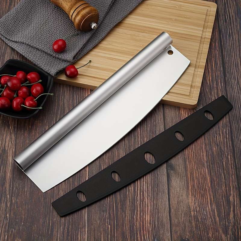 1pc Ergonomic Design Stainless Steel Pizza Cutter with Black Handle Perfect for Cutting Pizzas a