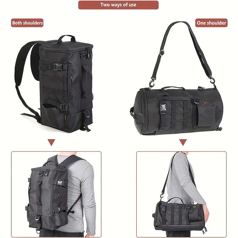 4.6 Gallon Black Fishing Backpack with Multiple Compartments